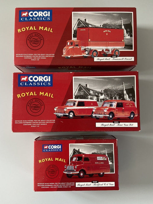 Corgi Classics Royal Mail Limited Edition Set Of 3 With Boxes