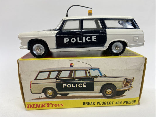 DINKY TOYS 1429 BREAK PEUGEOT 404 POLICE IN EXC CONDITION WITH BOX