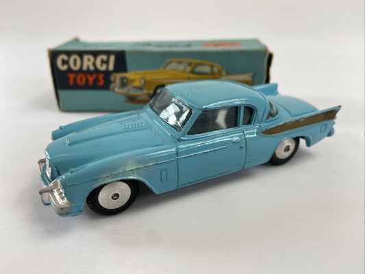 CORGI 211 BLUE STUDEBAKER GOLDEN HAWK IN ORIGINAL BOX