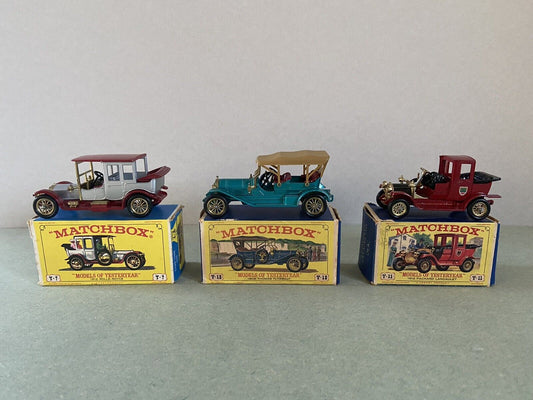 Matchbox Y11 1912, Y12 1909 And Y7 1912 Collection With Boxes