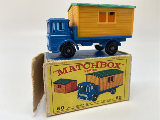 MATCHBOX LESNEY NO 60 TRUCK WITH SITE OFFICE WITH ORIGINAL BOX