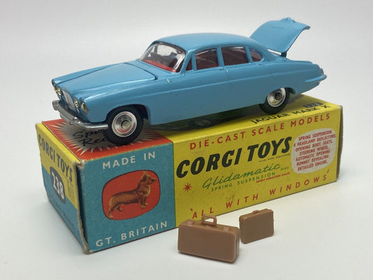 CORGI TOYS 238 MARK X JAGUAR WITH LUGGAGE AND ORIGINAL BOX