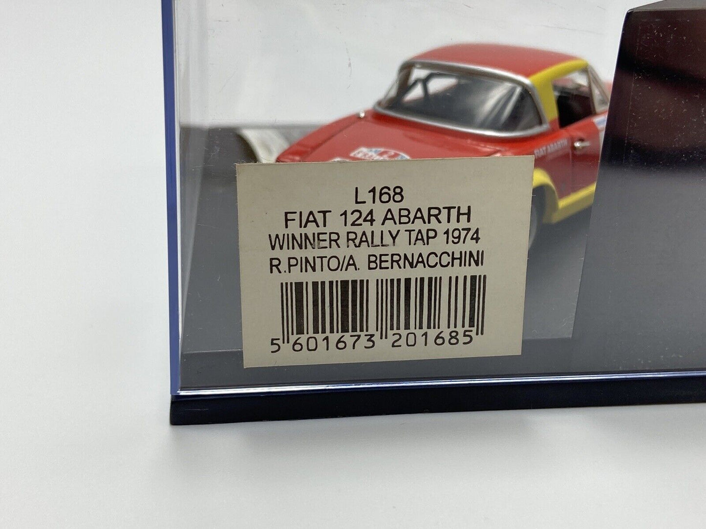 VITESSE L168  FIAT 124 ABARTH RALLY TAP 1974 R.PINTO IN CASE 1/43