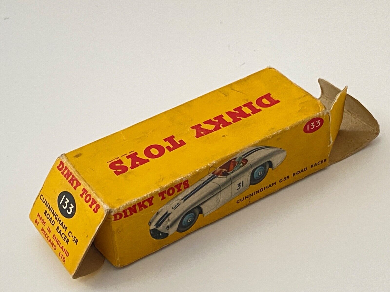 DINKY TOYS 133 CUNNINGHAM C-5R ROAD RACER #31 - WHITE 1:43 - GOOD IN BOX - 147 - Foto 9