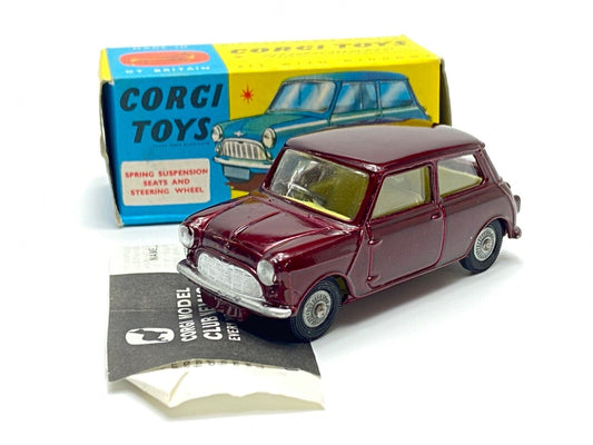 CORGI 226 MORRIS MINI MINOR - METALLIC MAROON WITH NR MINT WITH EXC ORIGINAL BOX