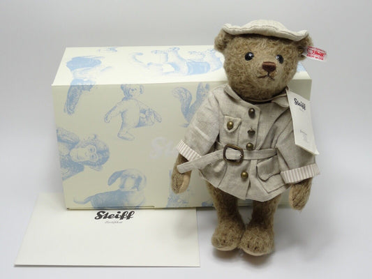 STEIFF TEDDYBAR LIVINGSTONE 034985 EXPLORER - MOHAIR IN MINT CONDITION/MINT BOX