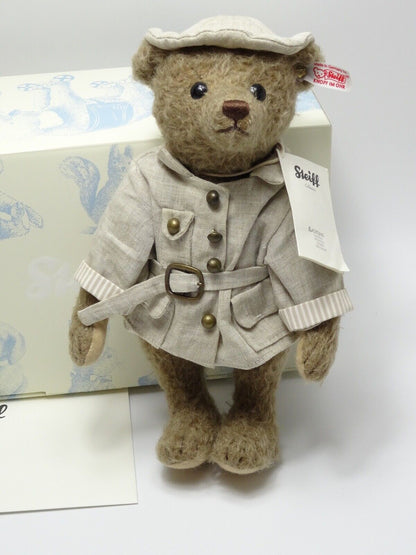 STEIFF TEDDYBAR LIVINGSTONE 034985 EXPLORER - MOHAIR IN MINT CONDITION/MINT BOX