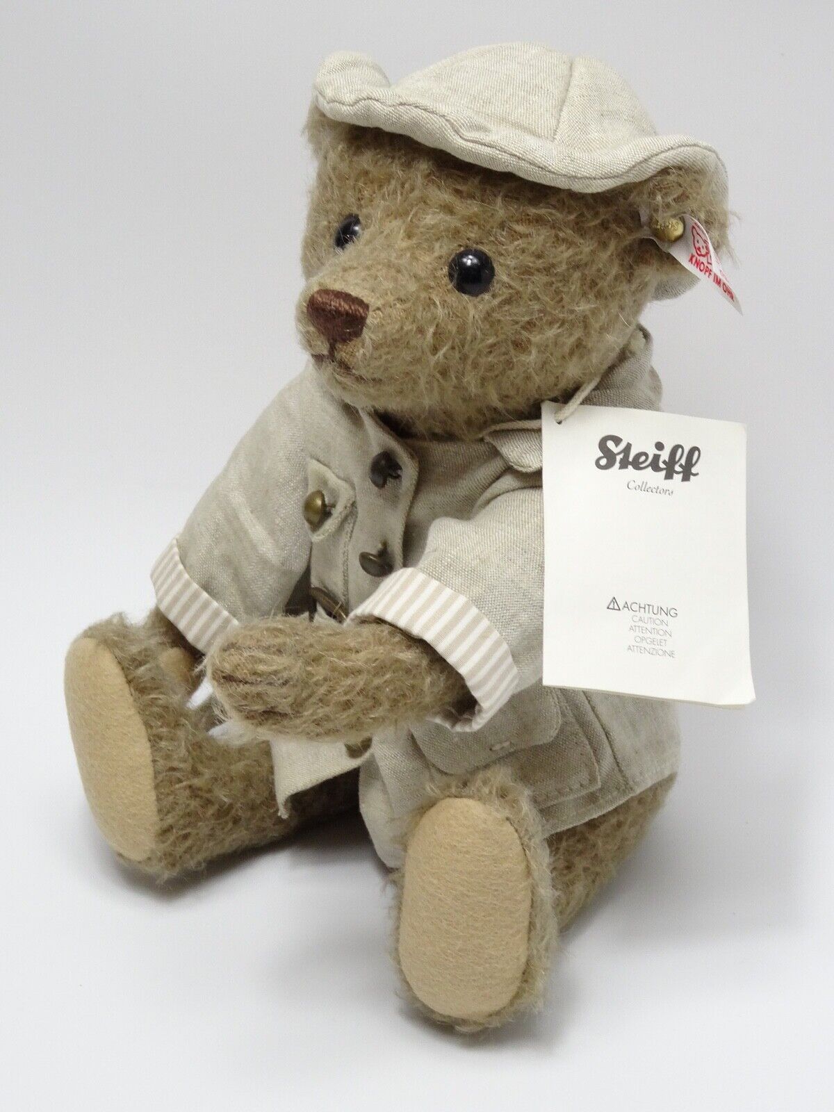 STEIFF TEDDYBAR LIVINGSTONE 034985 EXPLORER - MOHAIR IN MINT CONDITION/MINT BOX