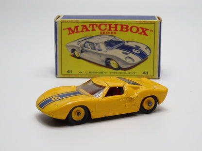 MATCHBOX REGULAR WHEELS NO. 41C FORD GT40 IN ORIGINAL BOX