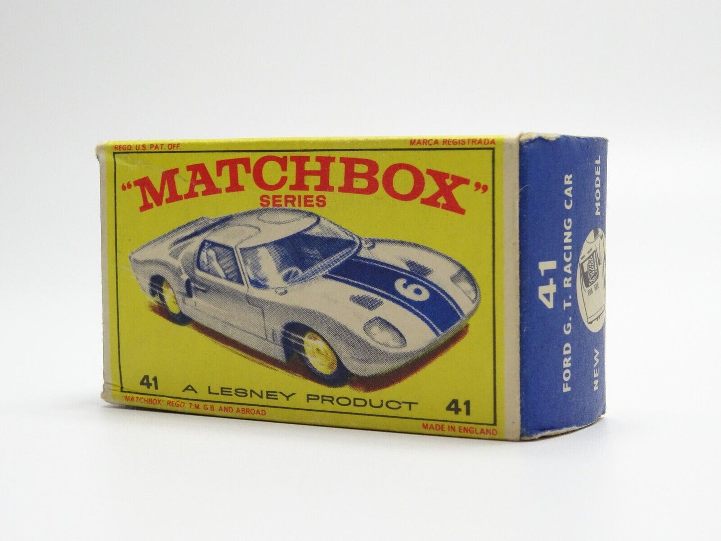 MATCHBOX REGULAR WHEELS NO. 41C FORD GT40 IN ORIGINAL BOX