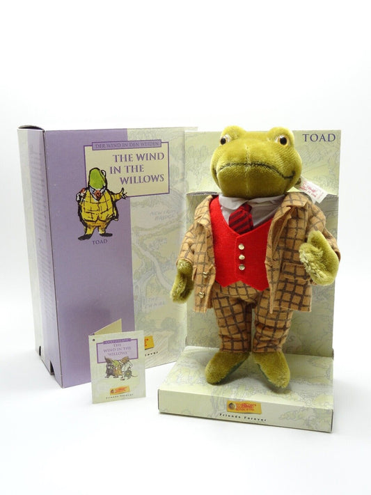 STEIFF WIND IN THE WILLOWS - TOAD WITH CERTIFICATE, BOX & STAND