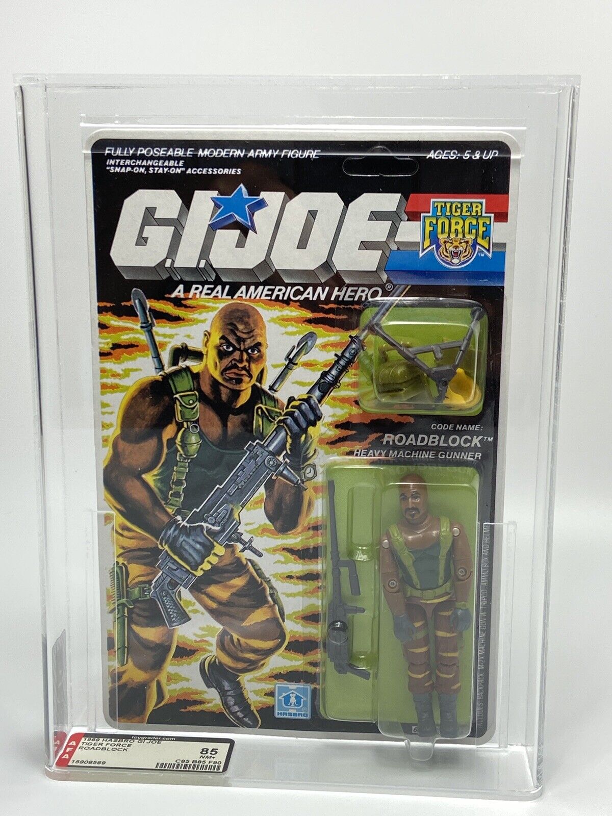 HASBRO GI JOE TIGER FORCE ROADBLOCK 3 3/4" FIGURE AFA 85 NM+ GRADE